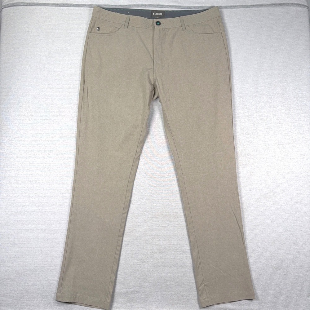 Linksoul Boardwalker Pants Mens Size 38R (38x33) Khaki Poly Cotton Spandex